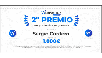 2º premio Master SEO Avanzado webpositer academy